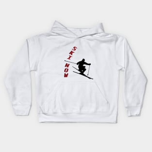 Ski Now 1 Red Kids Hoodie